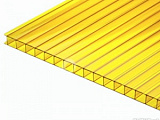 Сотовый поликарбонат Polygal Стандарт 8мм желтый 2,10x12,00