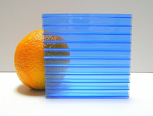 Сотовый поликарбонат Polygal Стандарт 4мм Синий 2,10x12,00