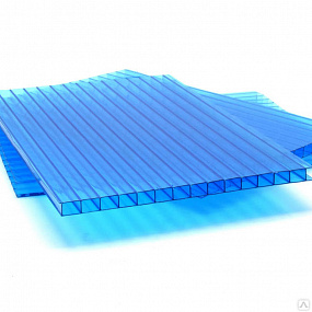 Сотовый поликарбонат Polygal Колибри 10мм Синий 2,10x12,00