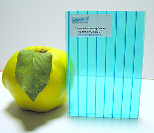 Сотовый поликарбонат Polygal Стандарт 10мм бирюза 2,10x12,00