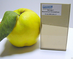 Монолитный поликарбонат Моногаль 10,0 мм Бронза, Опал 2,05х3,05