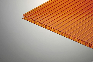 Сотовый поликарбонат Polygal Стандарт 10мм янтарь 2,10x12,00