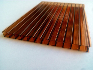 Сотовый поликарбонат Polygal Стандарт 4мм Терракот 2,10x12,00