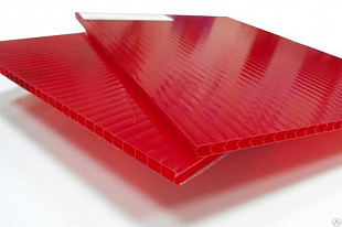 Сотовый поликарбонат Novattro 4мм красный 2,10х12,0