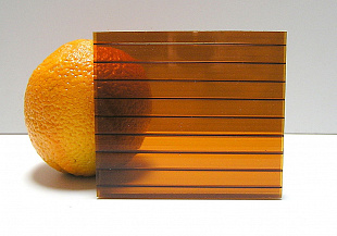 Сотовый поликарбонат Polygal Стандарт 10мм янтарь 2,10x12,00