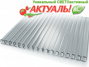 Сотовый поликарбонат Actual 4мм прозрачный 2,10х12,0