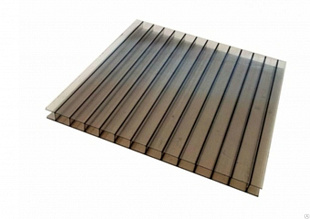 Сотовый поликарбонат Polygal Стандарт 4мм Бронза 2,10x12,00