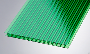 Сотовый поликарбонат Sotalight 10мм зеленый 2,10x12,00