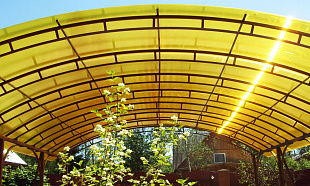 Сотовый поликарбонат Novattro 10мм желтый 2,10х12,0