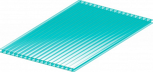 Сотовый поликарбонат Sotalight 10мм бирюза 2,10x12,00