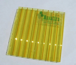 Сотовый поликарбонат Novattro 10мм желтый 2,10х12,0